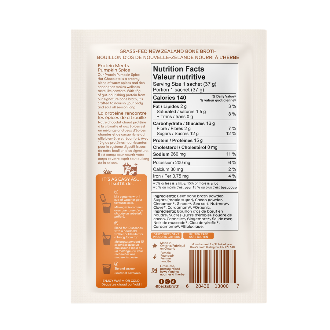 PUMPKIN SPICE HOT CHOCOLATE BONE BROTH POWDER
