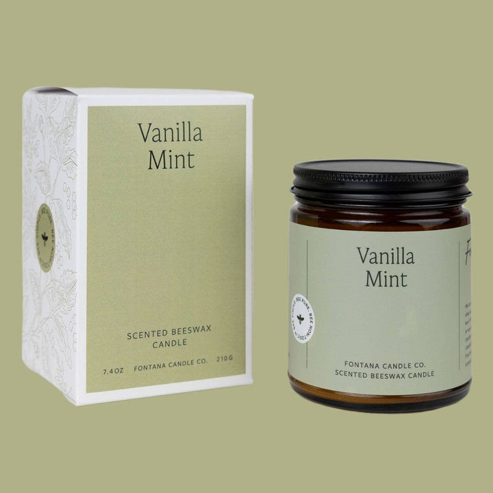 VANILLA MINT ESSENTIAL OIL & BEESWAX JAR CANDLE