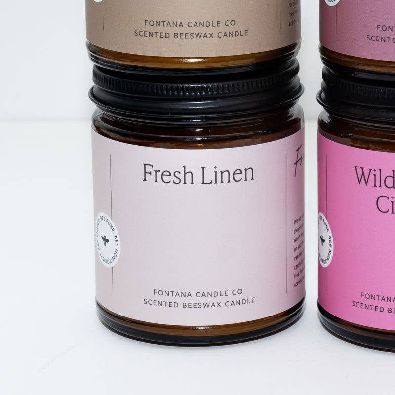 FRESH LINEN ESSENTIAL OIL BEESWAX JAR CANDLE