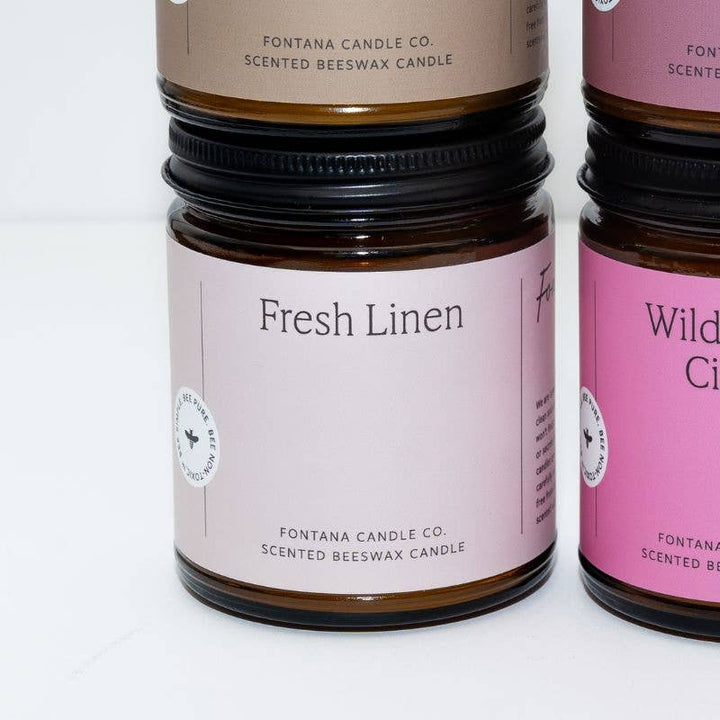 FRESH LINEN ESSENTIAL OIL BEESWAX JAR CANDLE