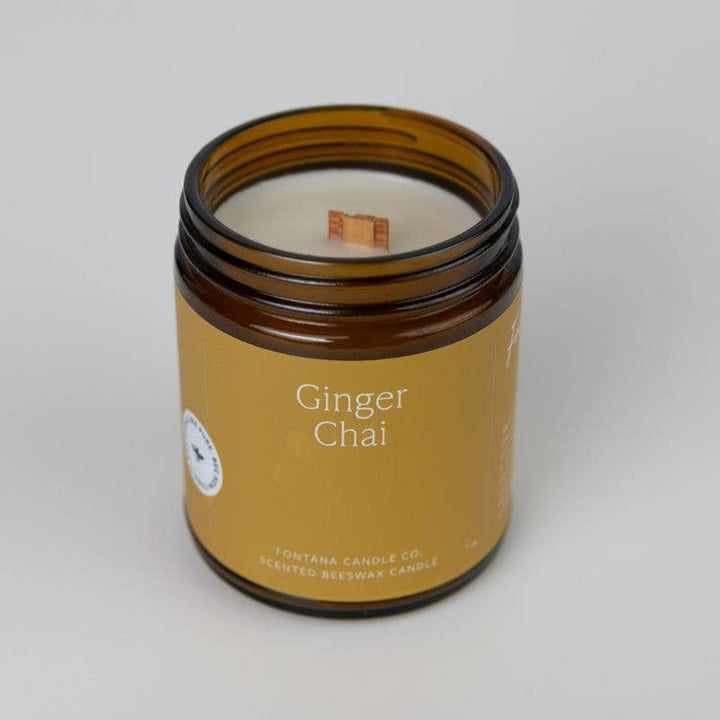 GINGER CHAI ESSENTIAL OIL & BEESWAX JAR CANDLE
