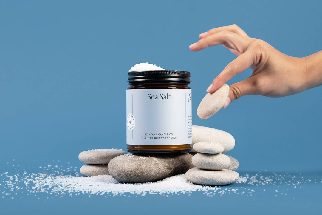 SEA SALT ESSENTIAL OIL BEESWAX JAR CANDLE