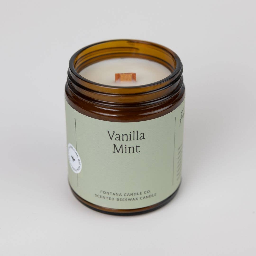 VANILLA MINT ESSENTIAL OIL & BEESWAX JAR CANDLE