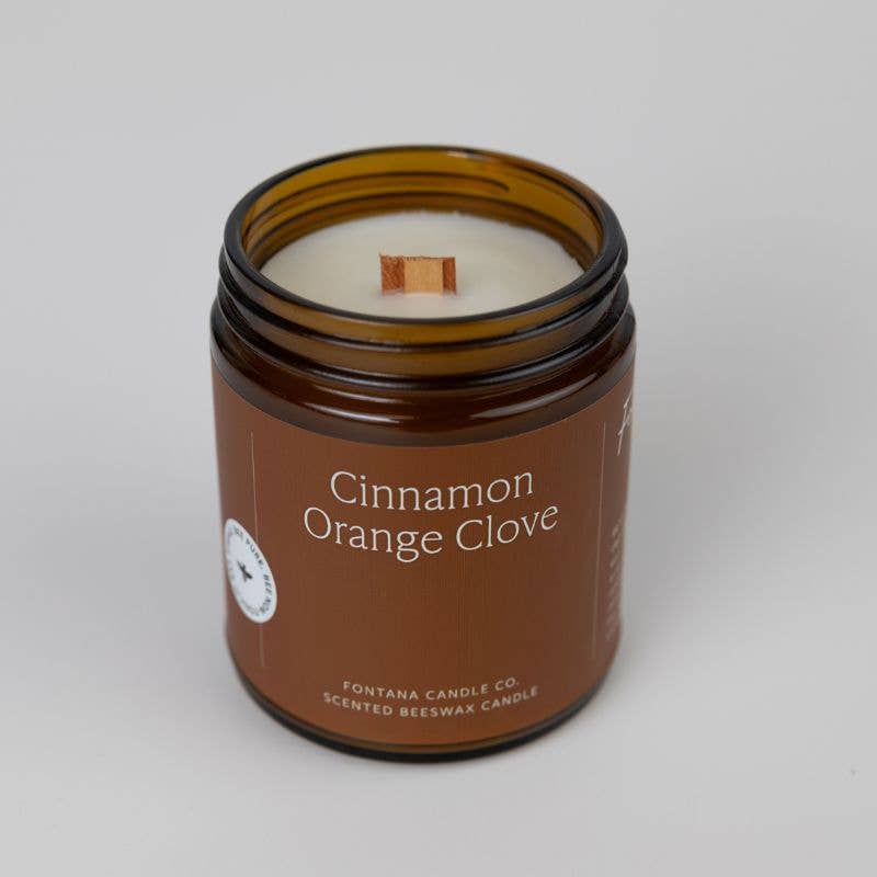 CINNAMON ORANGE CLOVE ESSENTIAL OIL & BEESWAX JAR CANDLE