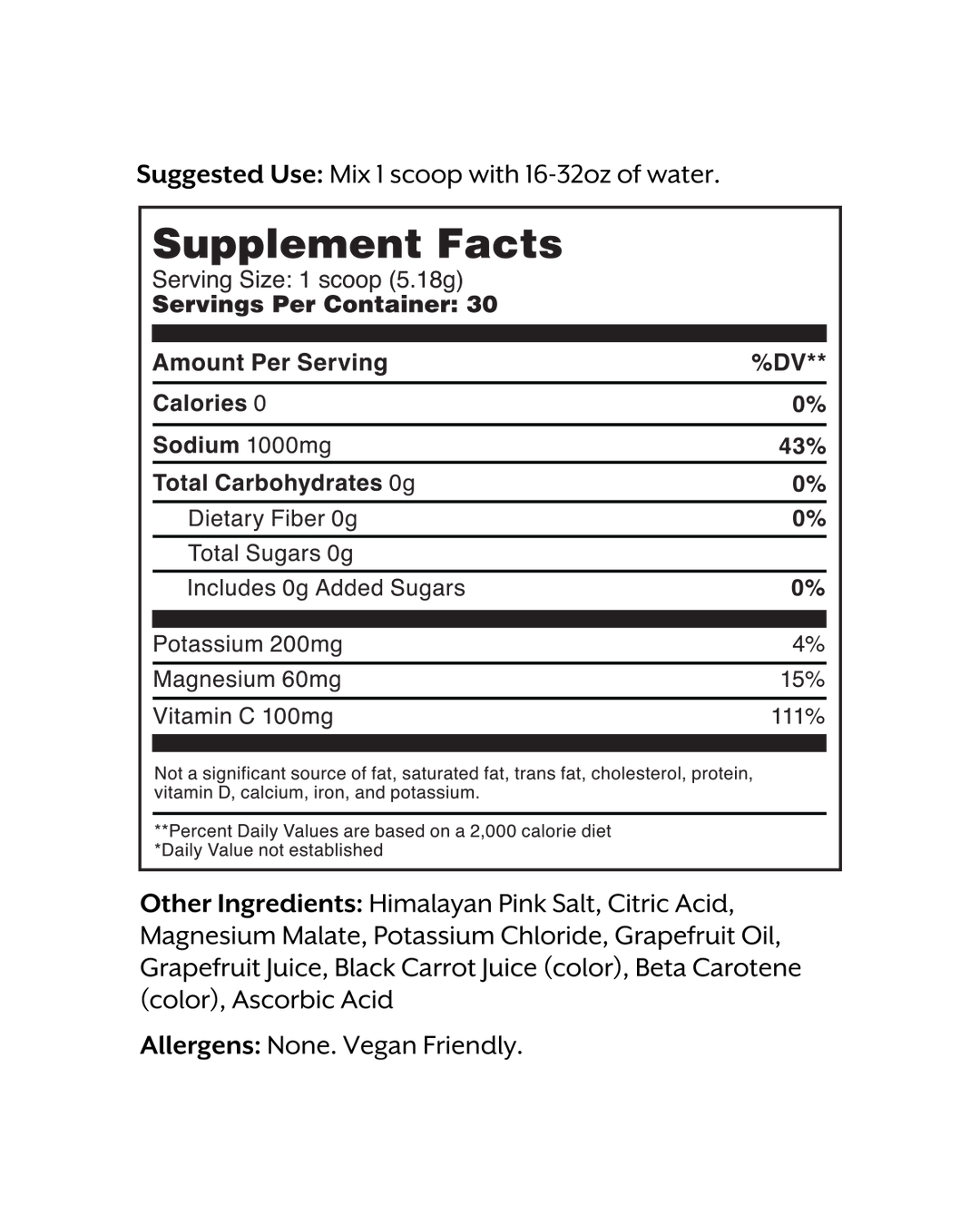 ELECTROLYTE DRINK MIX: GRAPEFRUIT -30 SINGLE STICKS
