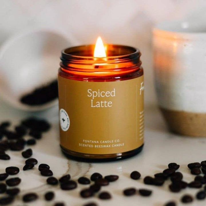 SPICED LATTE ESSENTIAL OIL & BEESWAX JAR CANDLE