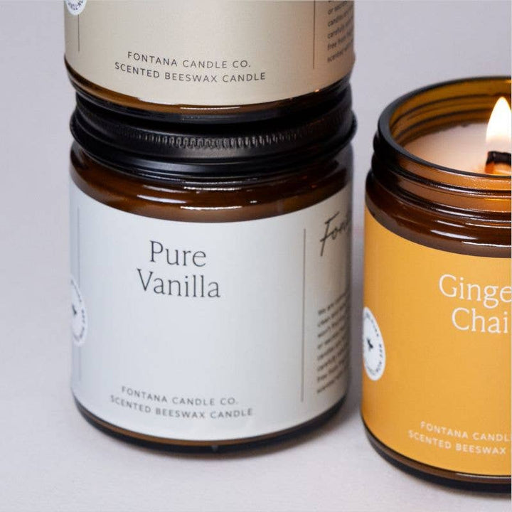 PURE VANILLA ESSENTIAL OIL & BEESWAX JAR CANDLE