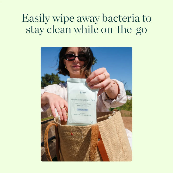 TRAVEL PACK HAND SANITIZING WIPES - EUCALYPTUS CHILL (20 COUNT)