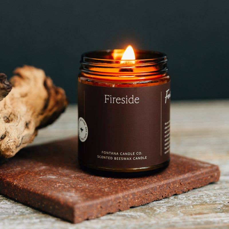 FIRESIDE ESSENTIAL OIL BEESWAX JAR CANDLE