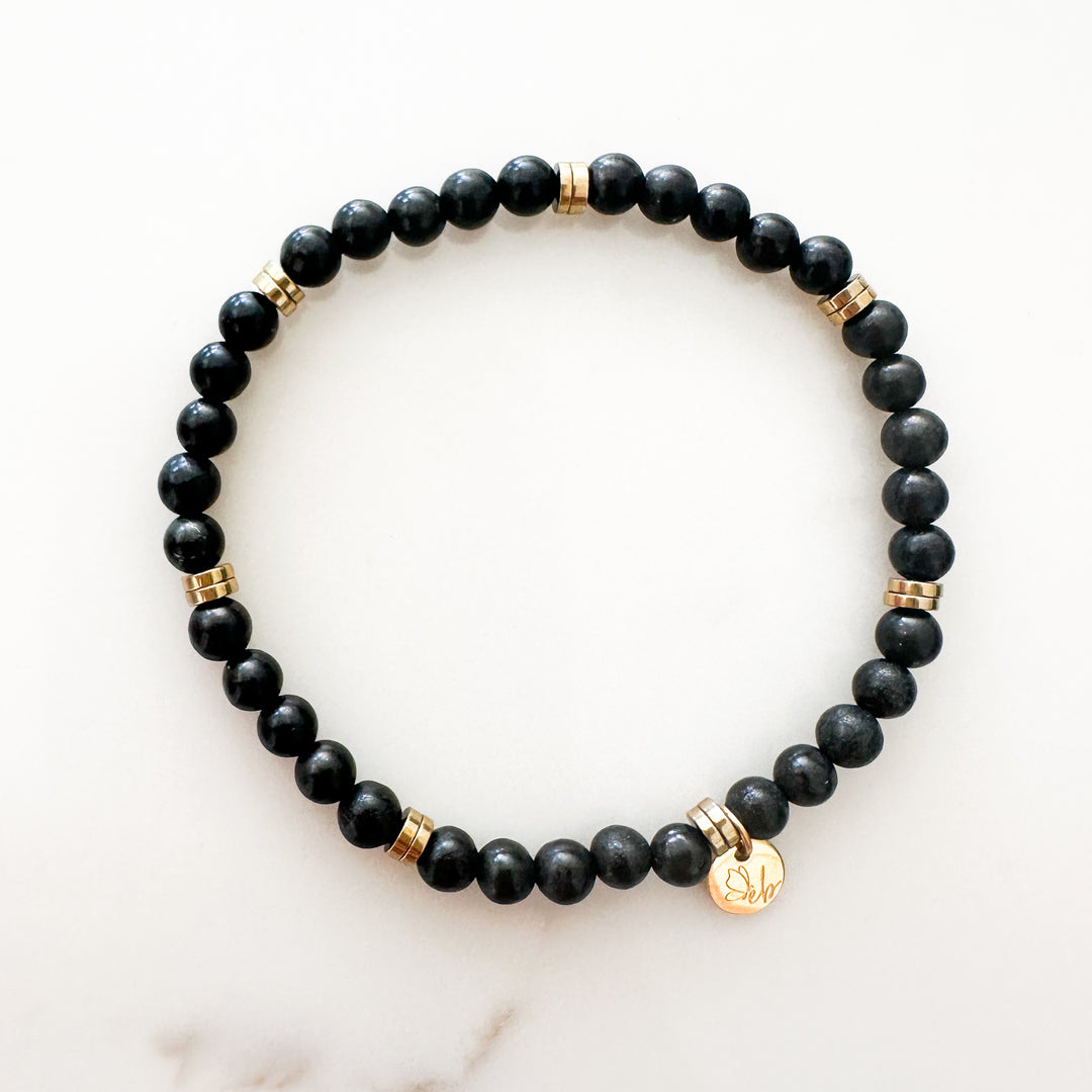 SHUNGITE AND HEMATITE BRACELET