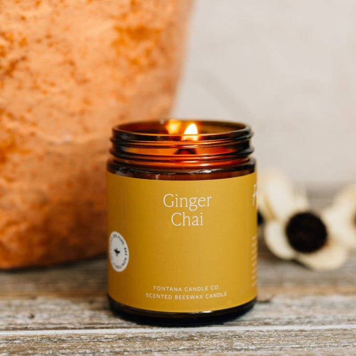 GINGER CHAI ESSENTIAL OIL & BEESWAX JAR CANDLE