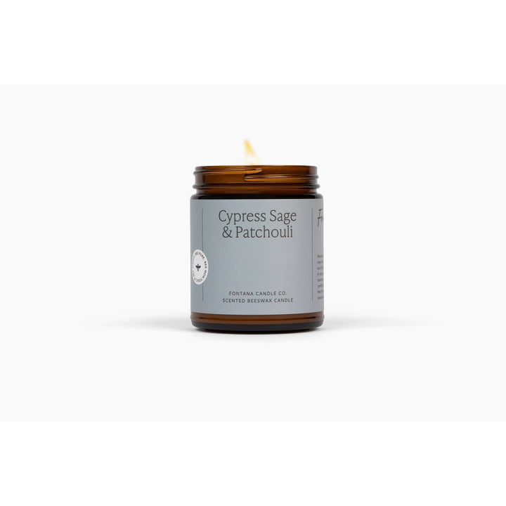 CYPRESS SAGE & PATCHOULI BEESWAX & ESSENTIAL OIL JAR CANDLE