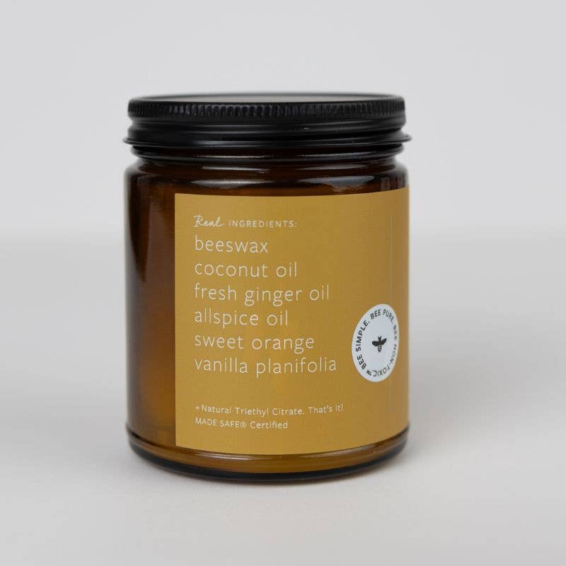 GINGER CHAI ESSENTIAL OIL & BEESWAX JAR CANDLE