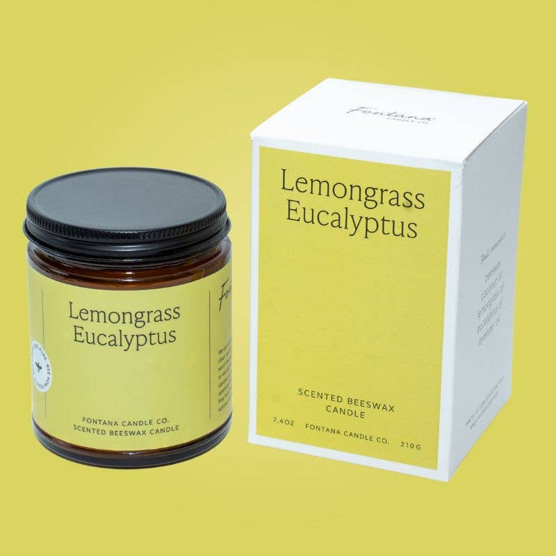 LEMONGRASS EUCALYPTUS BEESWAX & ESSENTIAL OIL JAR CANDLE