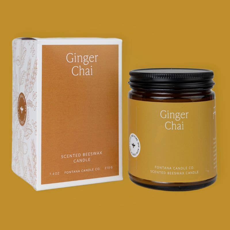 GINGER CHAI ESSENTIAL OIL & BEESWAX JAR CANDLE