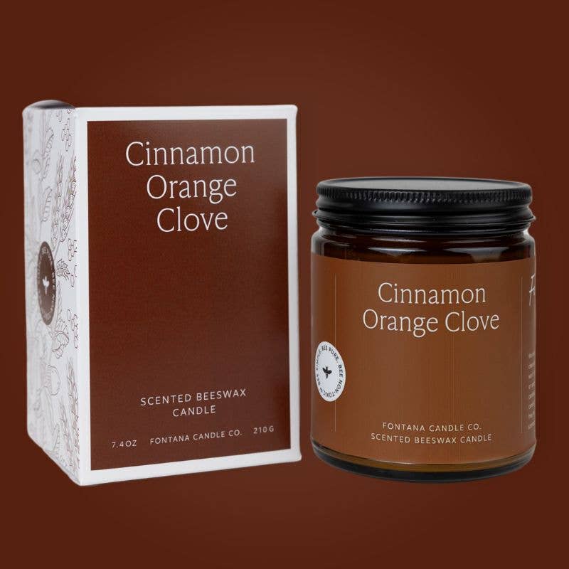 CINNAMON ORANGE CLOVE ESSENTIAL OIL & BEESWAX JAR CANDLE