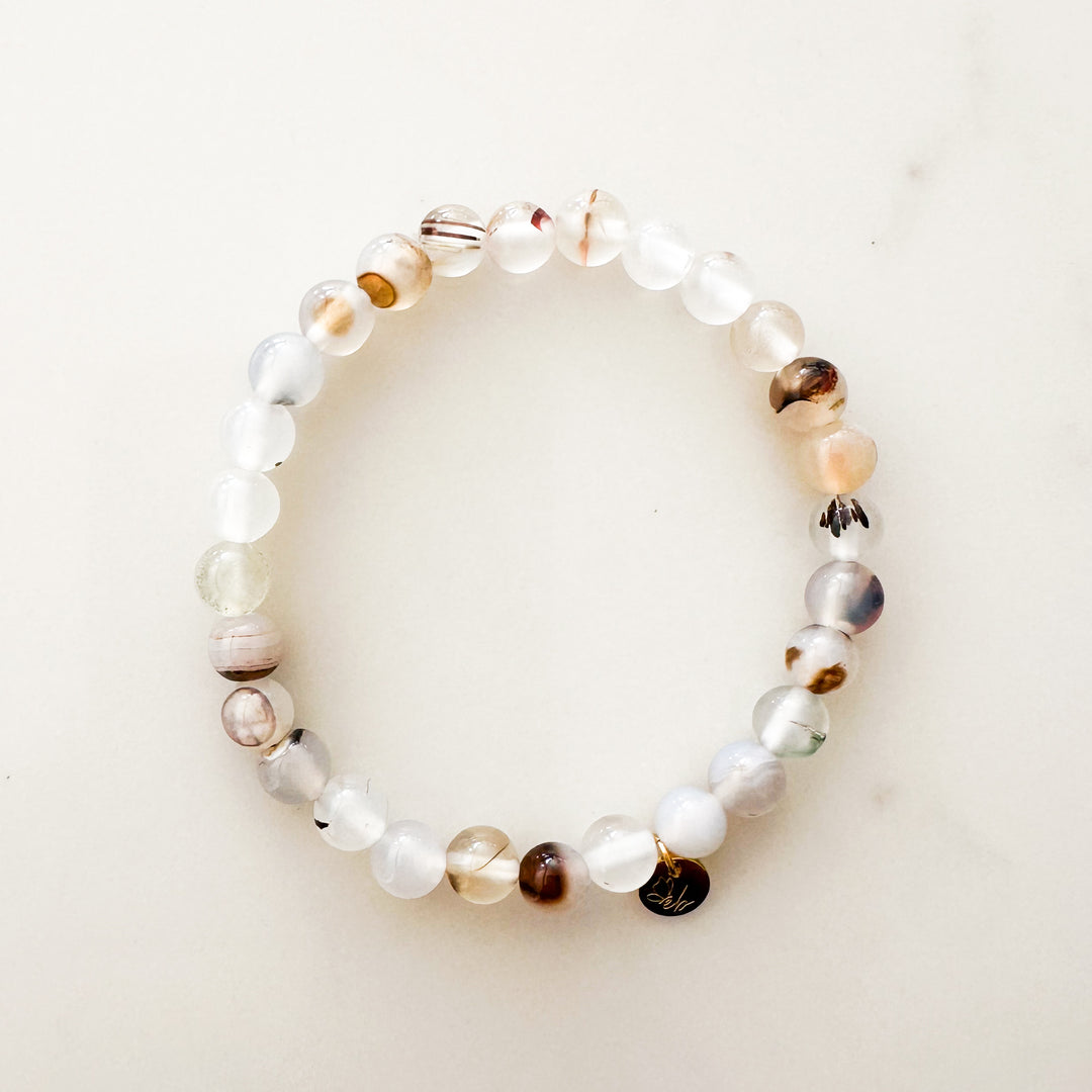 FLOWER AGATE BRACELET - 6MM