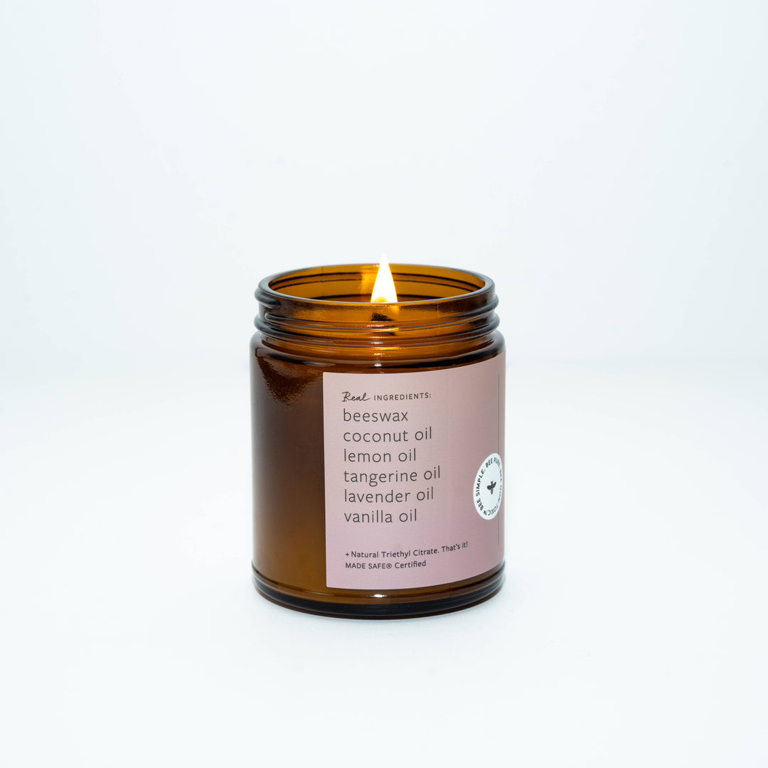 LAVENDER VANILLA TANGERINE ESSENTIAL OIL & BEESWAX JAR CANDLE