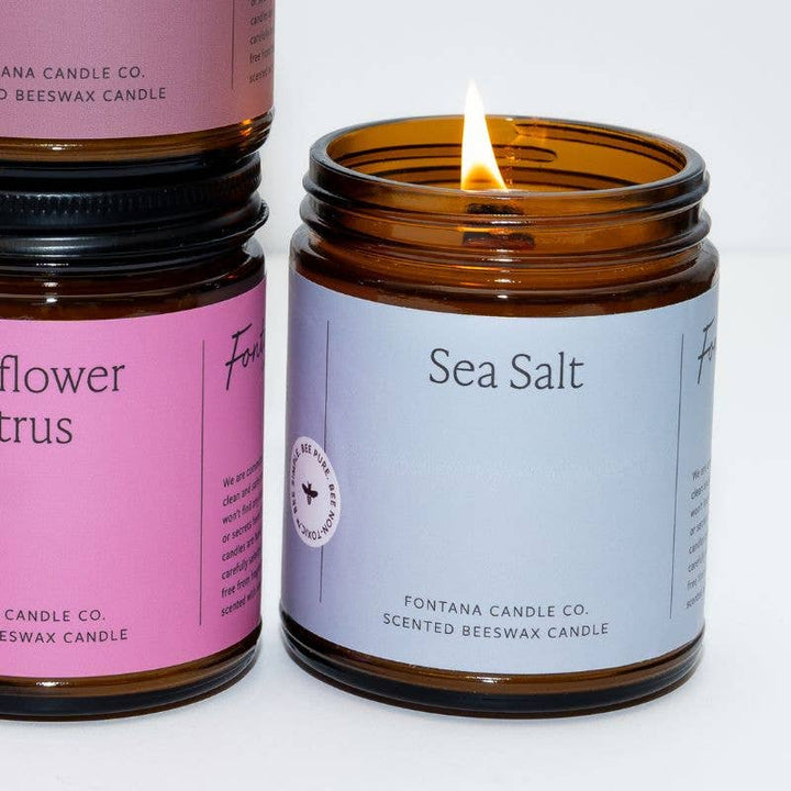 SEA SALT ESSENTIAL OIL BEESWAX JAR CANDLE