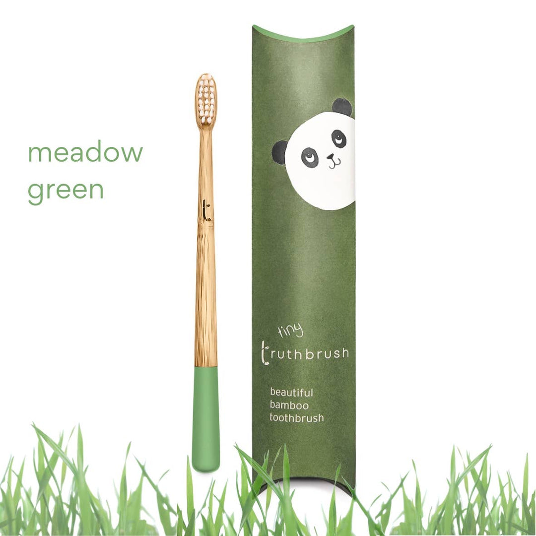 MEADOW GREEN TINY TRUSTHBRUSH WITH SOFT BRISTLES