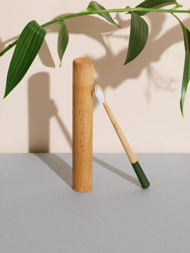 MOSS GREEN TRUTHBRUSH WITH MEDIUM CASTOR OIL BRISTLES