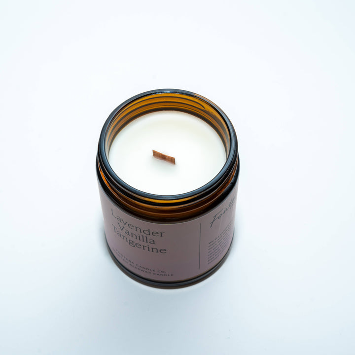 LAVENDER VANILLA TANGERINE ESSENTIAL OIL & BEESWAX JAR CANDLE