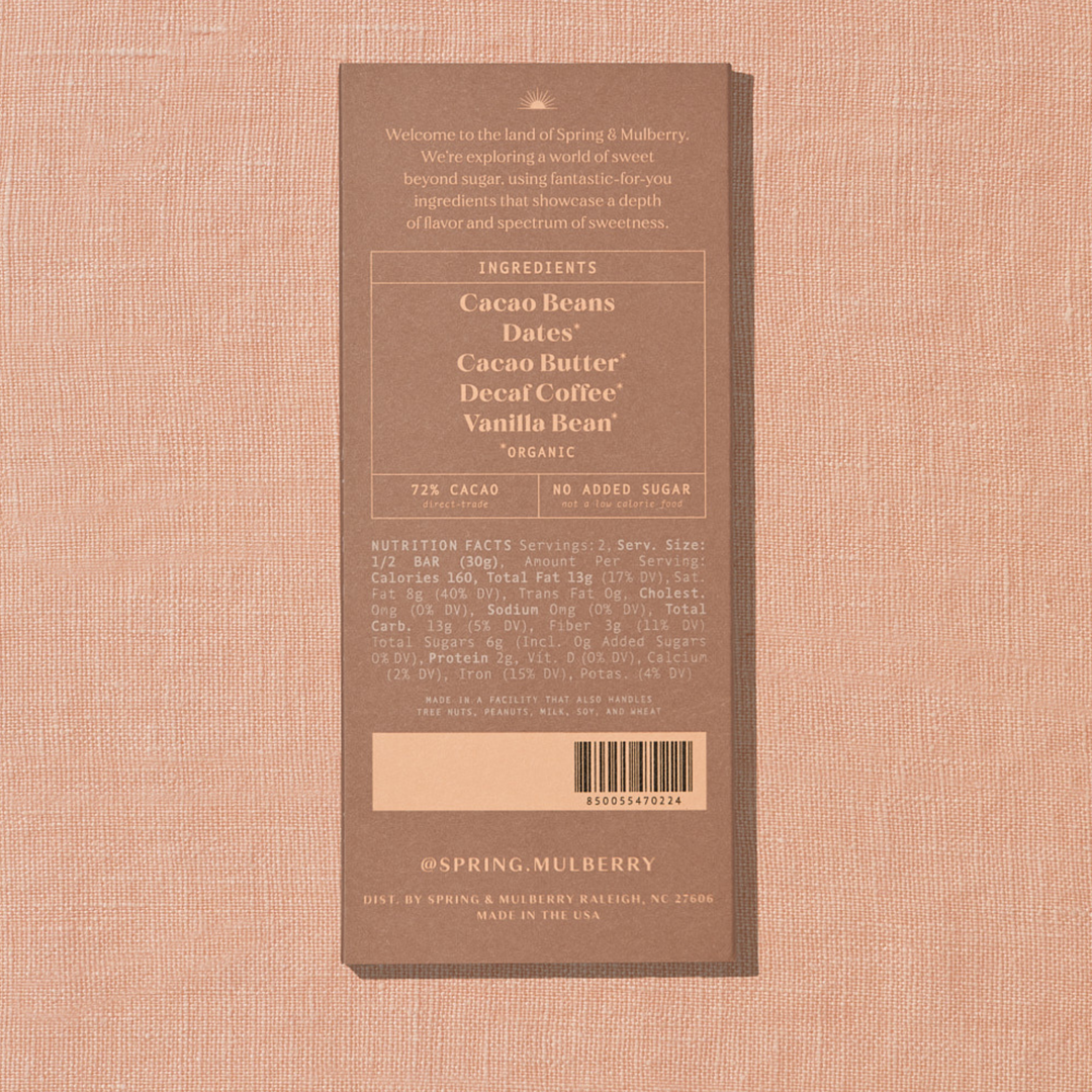 COFFE DATE-SWEETENED DARK CHOCOLATE