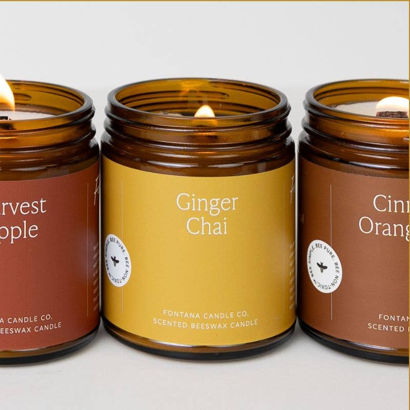 GINGER CHAI ESSENTIAL OIL & BEESWAX JAR CANDLE