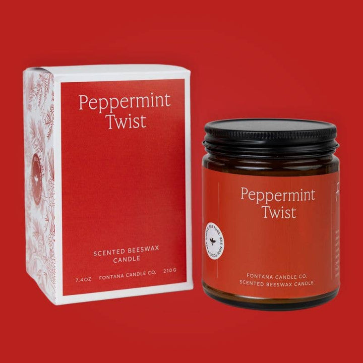 PEPPERMINT TWIST ESSENTIAL OIL & BEESWAX JAR CANDLE