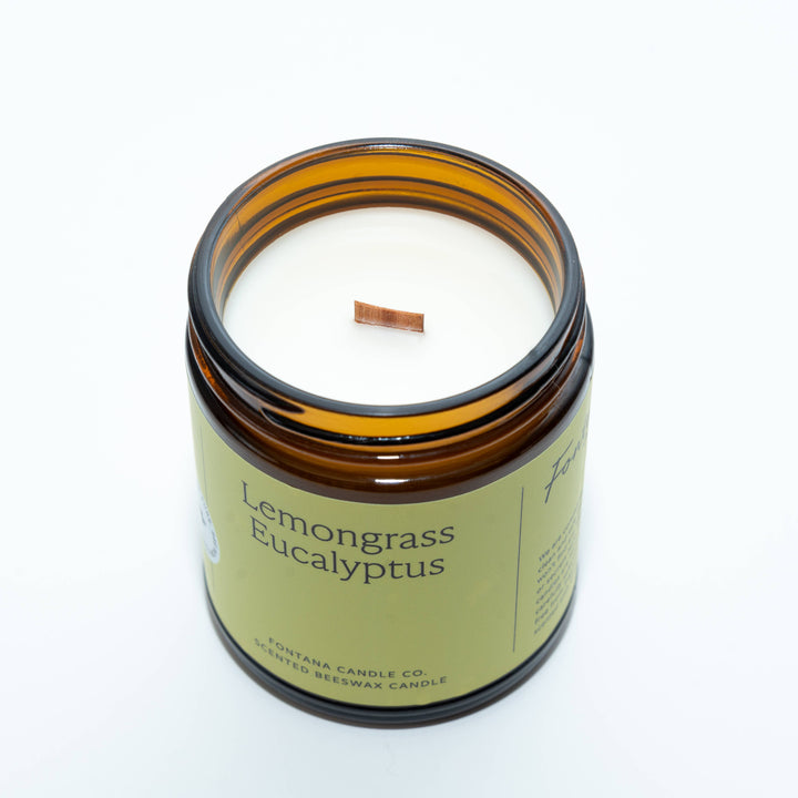 LEMONGRASS EUCALYPTUS BEESWAX & ESSENTIAL OIL JAR CANDLE