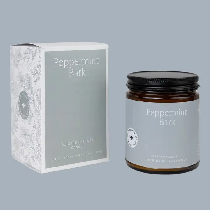 PEPPERMINT BARK ESSENTIAL OIL & BEESWAX JAR CANDLE