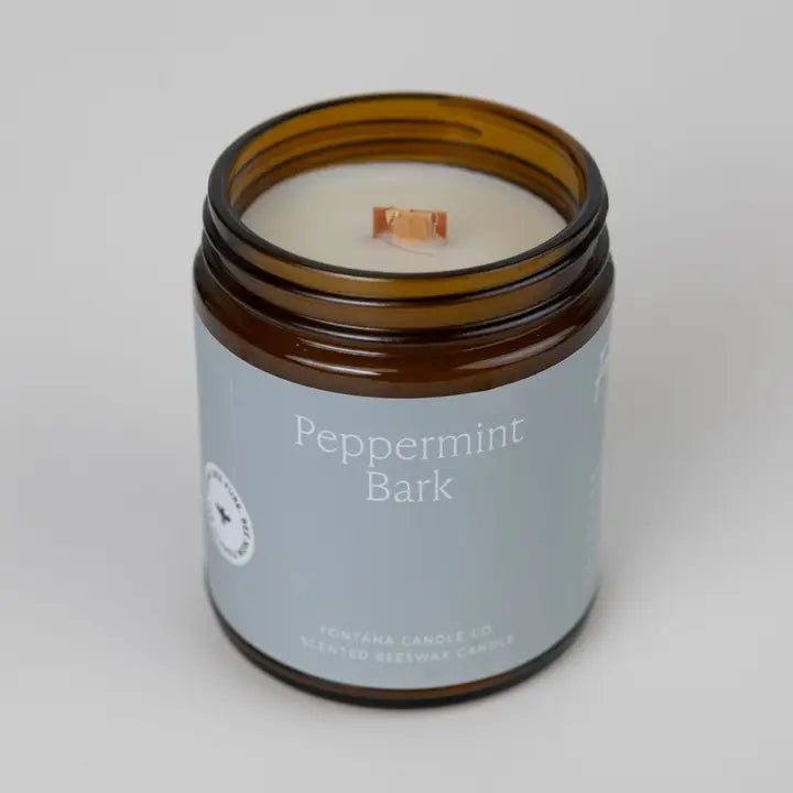 PEPPERMINT BARK ESSENTIAL OIL & BEESWAX JAR CANDLE