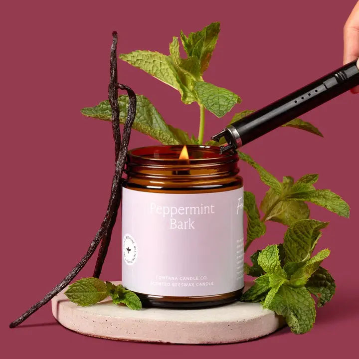 PEPPERMINT BARK ESSENTIAL OIL & BEESWAX JAR CANDLE