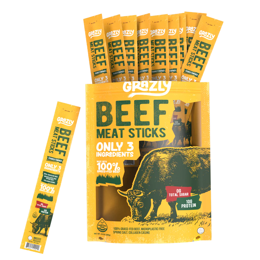 PLAIN BEEF MEAT STICKS - 100% GRASS-FED & FINISHED