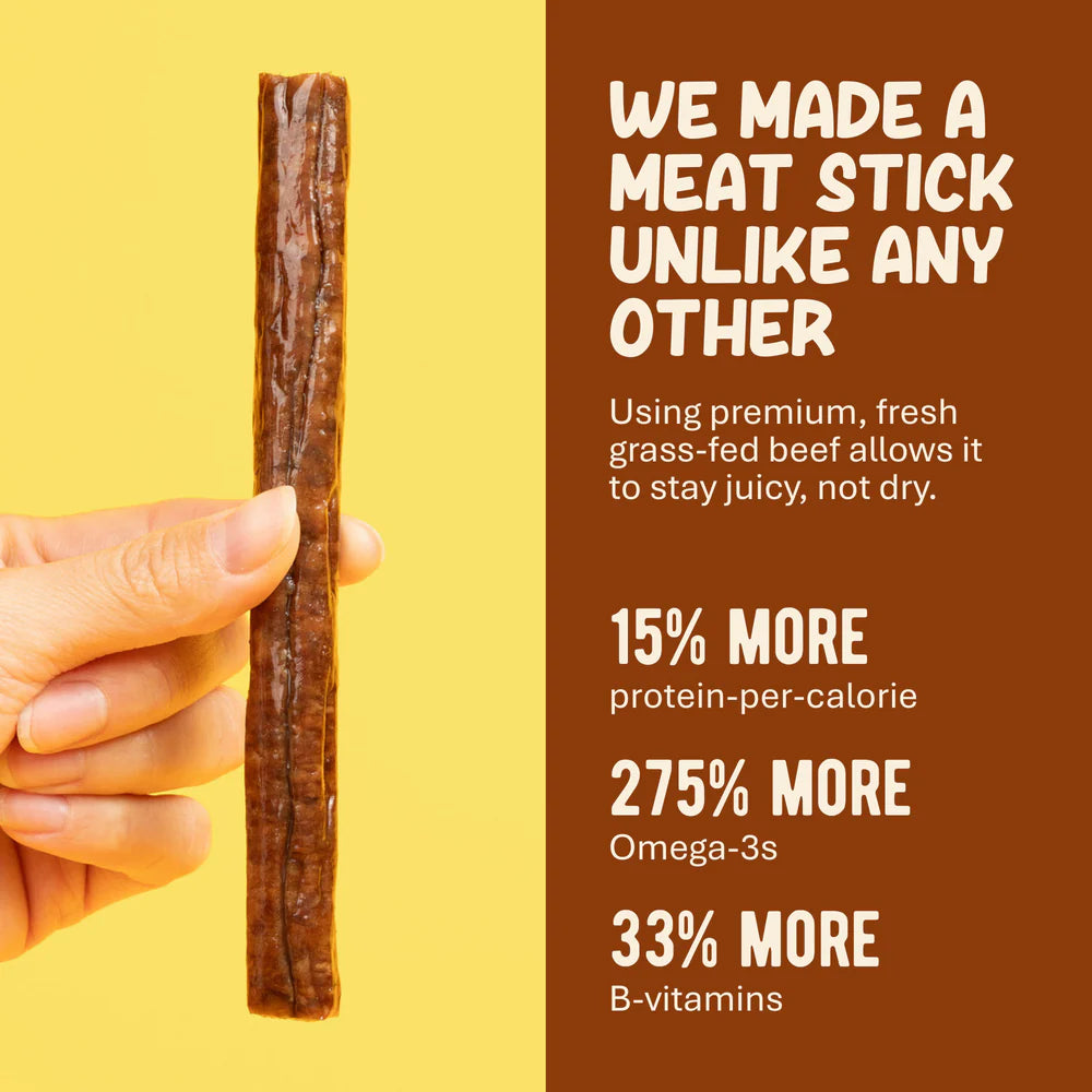 PLAIN BEEF MEAT STICKS - 100% GRASS-FED & FINISHED
