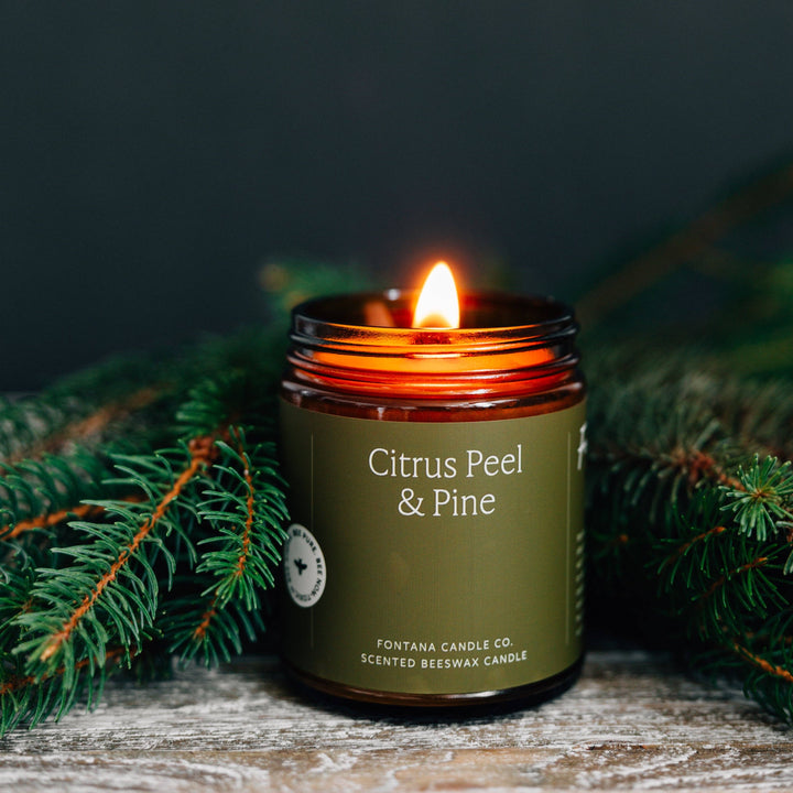 CITRUS PEEL & PINE BEESWAX & ESSENTIAL OIL JAR CANDLE