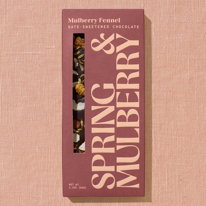 MULBERRY FENNEL DATE- SWEETENED DARK CHOCOLATE