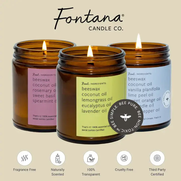 VANILLA MINT ESSENTIAL OIL & BEESWAX JAR CANDLE