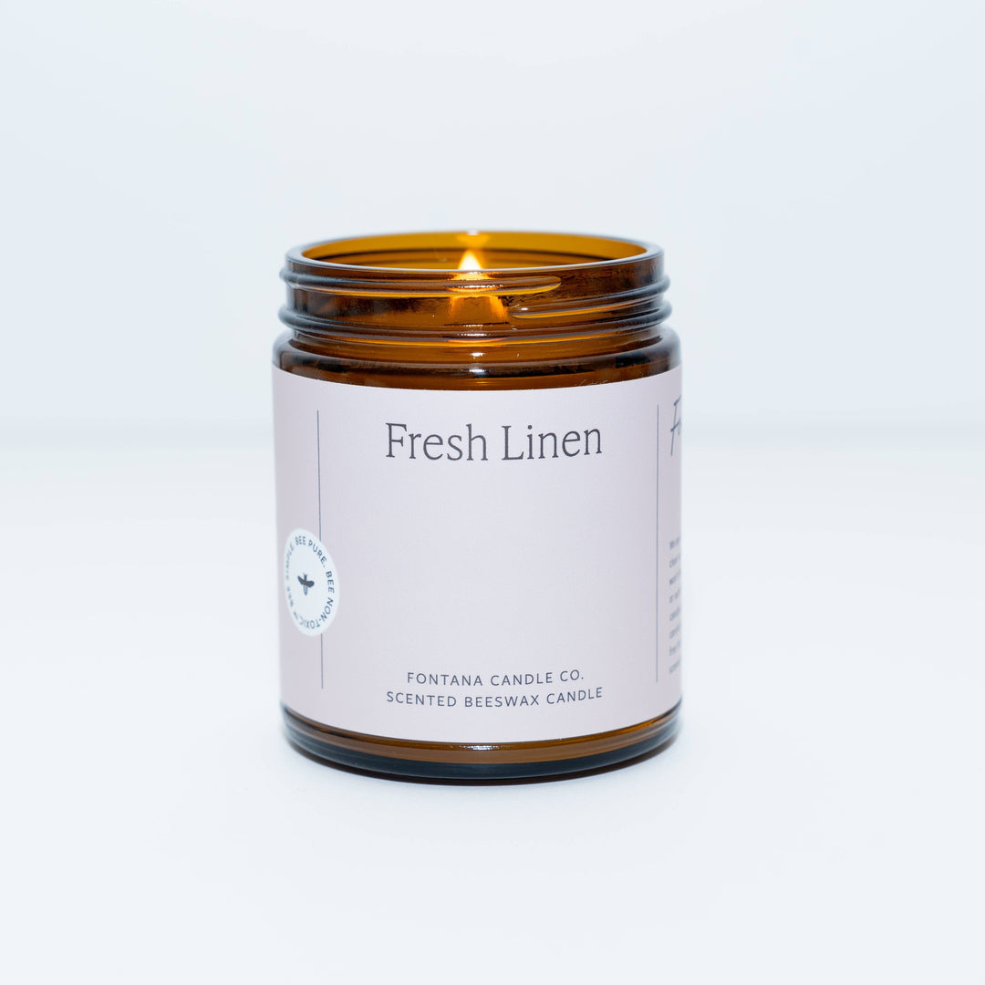 FRESH LINEN ESSENTIAL OIL BEESWAX JAR CANDLE