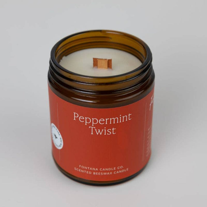 PEPPERMINT TWIST ESSENTIAL OIL & BEESWAX JAR CANDLE