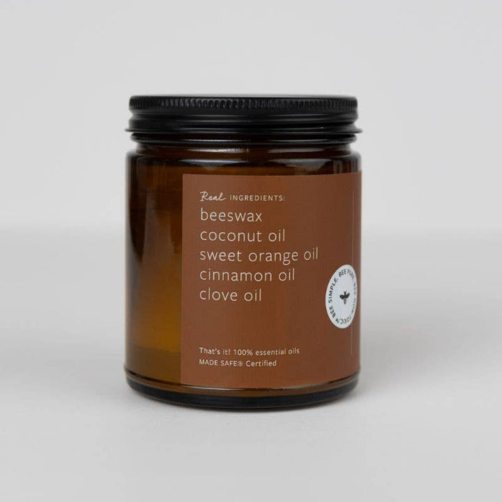 CINNAMON ORANGE CLOVE ESSENTIAL OIL & BEESWAX JAR CANDLE