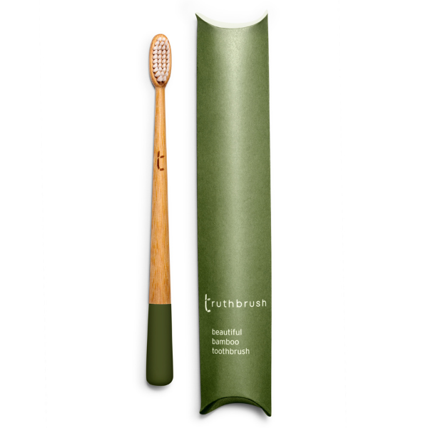 MOSS GREEN TRUTHBRUSH WITH MEDIUM CASTOR OIL BRISTLES