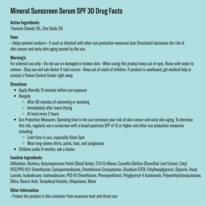 SPF 30 MINERAL SUNSCREEN SERUM - FRAGRANCE FREE