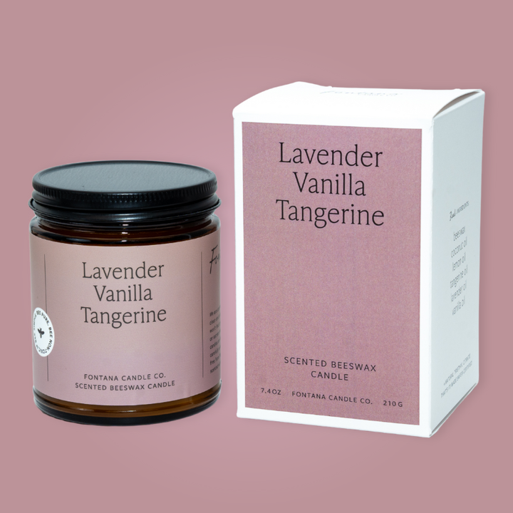 LAVENDER VANILLA TANGERINE ESSENTIAL OIL & BEESWAX JAR CANDLE