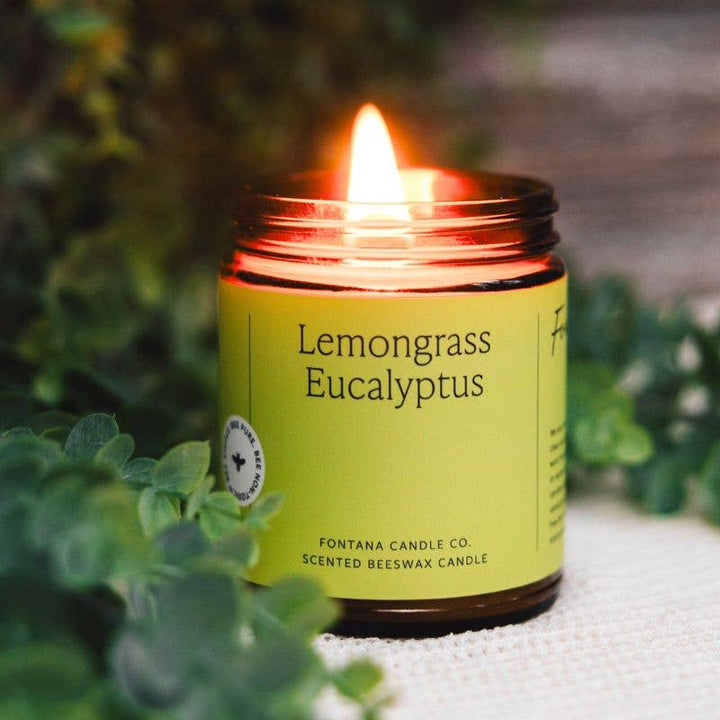 LEMONGRASS EUCALYPTUS BEESWAX & ESSENTIAL OIL JAR CANDLE