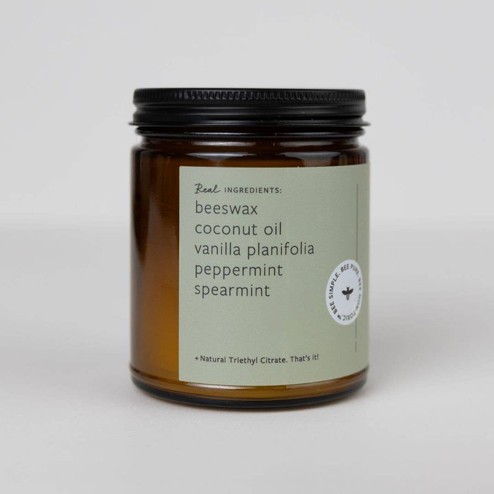 VANILLA MINT ESSENTIAL OIL & BEESWAX JAR CANDLE