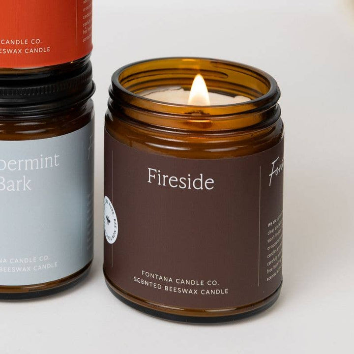FIRESIDE ESSENTIAL OIL BEESWAX JAR CANDLE