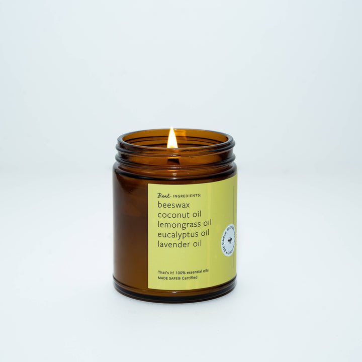 LEMONGRASS EUCALYPTUS BEESWAX & ESSENTIAL OIL JAR CANDLE