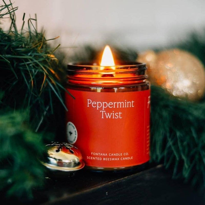 PEPPERMINT TWIST ESSENTIAL OIL & BEESWAX JAR CANDLE