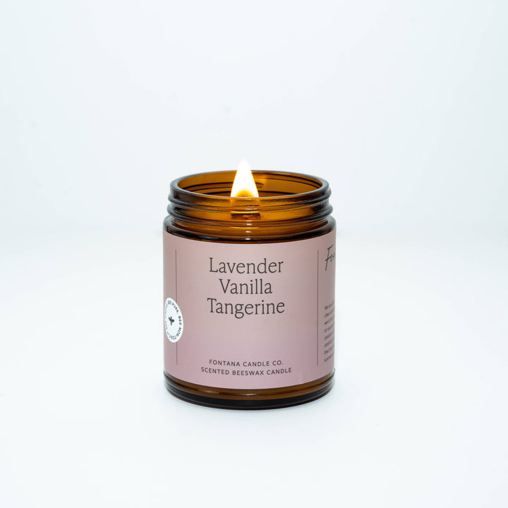 LAVENDER VANILLA TANGERINE ESSENTIAL OIL & BEESWAX JAR CANDLE